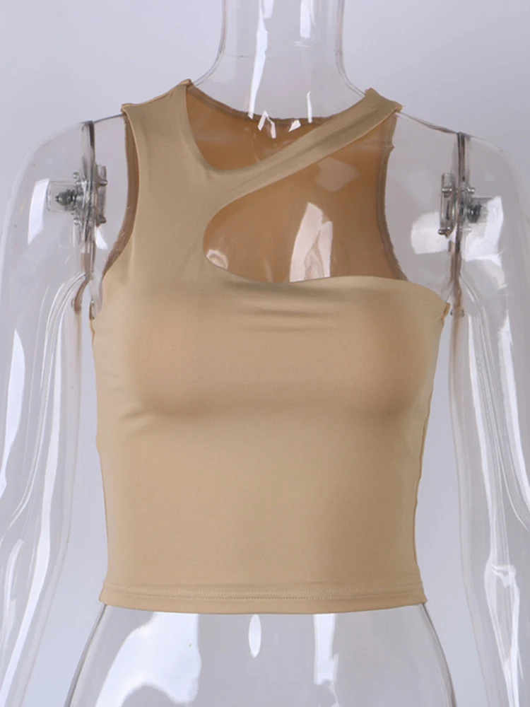 Cut Out Sexy Crop Off Shoulder Solid Skinny Sport Short Tops Women Tank Irregular Summer Tube Tops - Image 5