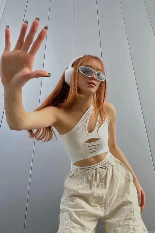 White Top High Street Grunge Women Sleeveless Crop Top Hollow Out Camis Skinny Cool Punk Y2k T Shirts Summer Sexy Tank Tops